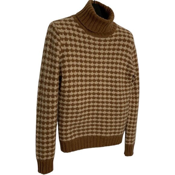 Loro Piana Mens Turtleneck Sweater It 48 US M Tan Cream Cashmere - Picture 4 of 13
